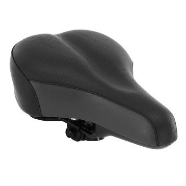 SADDLE- NEWTON FOR URBAN BIKE - NEWFULL BLACK 270x180mm STEEL RAIL (ON CARD)