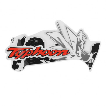 DECAL- ON FRONT FAIRING "PIAGGIO GENUINE PART" PIAGGIO 50 TYPHOON 2018> FOR BLACK VERSION 85/B -2H00255400A1 -2H002554000A1-