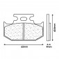 BRAKE PADS SET (2 pads) CL BRAKES FOR KAWASAKI 125-250 KDX, 125-250-500 KX/SUZUKI 125-250 RM, 250-350-650 DR/YAMAHA 125-250-400-500 WR, 125-250-400 YZ, 125-250-400-500 WR Rear - (2299 X59 CROSS SINTERED)