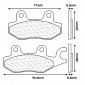 PLAQUETTE DE FREIN CL BRAKES POUR MBK 50 X-POWER 1990>2002 AV / YAMAHA 50 TZR 1990>2002 AV (1 JEU DE 2 PLAQUETTES) (3036 SC)