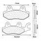 PLAQUETTE DE FREIN CL BRAKES POUR KYMCO 125 DINK 1996> AV/AR, GRAND DINK 2002> AV/AR, B&W 1999> AV/AR, MOVIE 1999> AV, 250 B&W 2001> AV/AR, PEOPLE 2003> AV (1 JEU DE 2 PLAQUETTES) (3062 MSC)