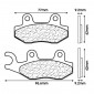 PLAQUETTE DE FREIN CL BRAKES POUR PEUGEOT 125 GEOPOLIS, SATELIS AV/AR, 500 SATELIS AR, 125 VIVACITY AV / KYMCO 50 AGILITY AV ROUES 10 + 12 POUCES, 125 AGILITY AV (1 JEU DE 2 PLAQUETTES) (3078MSC) 0841754010675