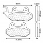 PLAQUETTE DE FREIN CL BRAKES POUR PEUGEOT 125 TWEET 2010> AV / SYM 125 FIDDLE-2 2008> AV, SYMPHONY 2009> AV (1 JEU DE 2 PLAQUETTES) (3039 MSC)