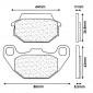 PLAQUETTE DE FREIN CL BRAKES POUR KYMCO 50 AGILITY 4T 2006> AV ROUE 16 POUCES, PEOPLE 1999> AV, SUPER 8 2008> AV, SUPER 9 AR (1 JEU DE 2 PLAQUETTES) (3068 SC)