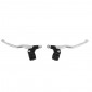 LEVIER/POIGNEE DE FREIN CYCLO ALU LONG M77 NOIR/POLI (PAIRE) -SELECTION P2R- 3700948208557
