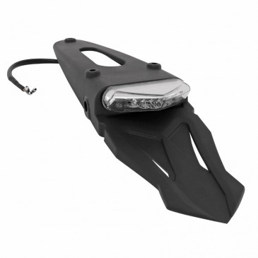 SUPPORT DE PLAQUE IMMATRICULATION AVEC FEU 50 A BOITE/MOTO WING AVEC FEU TRANSPARENT A LEDS (L 348mm / H 55mm / L 97mm) (HOMOLOGUE CE) -REPLAY- 3700948040041