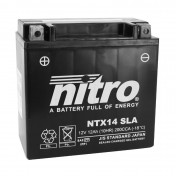 BATTERY 12V 12Ah NTX14 NITRO SLA MAINTENANCE FREE "READY TO USE" (Lg150xWd86xH145) (EQUALS YTX14-BS / AGM / GEL)