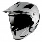 HELMET - FOR TRIAL - MT STREETFIGHTER SV SKULL- SOLID CHROME/SILVER - SINGLE DARK VISOR- WITH REMOVABLE CHIN GUARD + ADDITIONAL MIROR VISOR - XS.