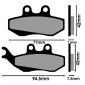 BRAKE PADS -POLINI FOR BETA 50 RR ENDURO / GILERA 125 RUNNER / PEUGEOT 125-150 ELYSEO, 125 GEOPOLIS / PIAGGIO 125 BEVERLY, 250 VESPA GTS (174.0017) (ORIGINAL)