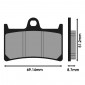 PLAQUETTE DE FREIN POLINI POUR YAMAHA 560 TMAX 2020> AV, 530 TMAX 2012>2019 AV, 500 TMAX 2008>2011 AV, 700 MT-07 2014> AV (L 100mm - H 38,6mm - P 11,7mm) (174.0058) (ORIGINAL) 8054705043505