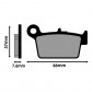 BRAKE PADS -POLINI FOR BETA 50 RR ENDURO Rear 50 MOTARD ALU AM6 Rear (L 66mm - H 37mm - thk 7.6mm) (174.0125) (ORIGINAL) 8054705043611