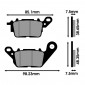 PLAQUETTE DE FREIN POLINI POUR YAMAHA 125 N-MAX 2015> AV, 125 TRICITY 2017> / MBK 125 OCITO 2015>, 125 TRYPTIK 2017> (L 85.10mm - 98.23mm - H 38.65mm - 48.35mm - P 7,5mm) (174.0182) (ORIGINAL)