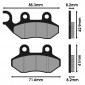 BRAKE PADS -POLINI FOR CAGIVA 50 CITY / SYM 50 JET, 125 JET 14, 50 FIDDLE II, 50 SIMPLY / PEUGEOT 125-150 TWEET Front (L 85.3mm - 71.6mm - H 42.9mm - 41mm - thk8.2mm) (174.0099) (ORIGINAL)