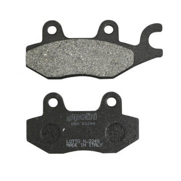 BRAKE PADS -POLINI FOR KYMCO 50 AGILITY, 125-150 B&W, 150 PEOPLE, 250 YUP, 50-125 LIKE, 50 TOP BOY, 50 SUPER 9, 200 DINK (L 77mm - 96.5mm - H 42mm - thk9.2mm) (174.0021) (ORIGINAL)