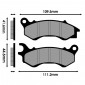 BRAKE PADS -POLINI FOR HONDA 125 PCX IE 2010> Front, SH i Front, 110 LEAD Front, VISION Front / PEUGEOT 125 DJANGO Front (L 109.5mm - 111.2mm - H 41.6mm - 44.6mm - thk8mm) (174.0130) (ORIGINAL)