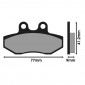 BRAKE PADS -POLINI FOR YAMAHA 125 CYGNUS X 2007> Front / MBK 125 FLAME X 2007> Front (L 77mm - H 41.2mm - thk9mm) (174.0077) (ORIGINAL)