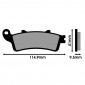 BRAKE PADS -POLINI FOR HONDA 250 FORESIGHT, 400-600 SILVER WING, 400-600 SW-T, 125 PANTHEON / PEUGEOT 250 SV (L 114.9mm - H 41mm - thk9.5mm) (174.0023) (ORIGINAL) 8054705043123