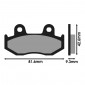 PLAQUETTE DE FREIN POLINI POUR HONDA 125 NES, 150 NES, 125 DYLAN, 150 DYLAN, 125 PSi, 125 SH (L 81.6mm - H 42.6mm - P 9.3mm) (174.0034) (ORIGINAL) 8054705043208
