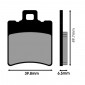 BRAKE PADS -POLINI FOR MBK 50 BOOSTER Front, NITRO Front / APRILIA 50 SR Front / GILERA 50 RUNNER Front / YAMAHA 50 BWS Front, 100 NEOS Front (L 39.8mm - H 49.7mm - thk6.5mm) (174.2010) (SINTERED) 8054705043697