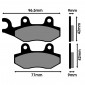 BRAKE PADS -POLINI FOR KYMCO 50 FILLY, 125-150 VIVIO, 50 VITALITY / PEUGEOT 300-500 GEOPOLIS / KEEWAY 125-150 OUTLOOK (174.2070) (SINTERED) 8054705043970
