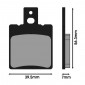 PLAQUETTE DE FREIN POLINI POUR BETA 50 TEMPO, 50 QUADRA / GILERA 125 RX / APRILIA 125 AF1 FUTURA, 50 RS, 50 SR (L 39.5mm - H 56.3mm - P 7mm) (174.2029) (METAL FRITTE) 8054705043857