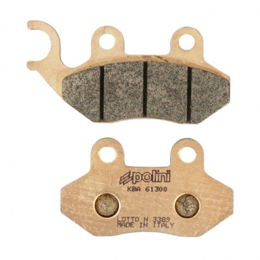 PLAQUETTE DE FREIN POLINI POUR CAGIVA 50 CITY / SYM 50 JET, 125 JET 14, 50 FIDDLE II / PEUGEOT 125-150 TWEET AV (L 85.3mm - 71.6mm - H 42.9mm - 41mm - P 8.2mm) (174.2099) (METAL FRITTE) 8054705044113