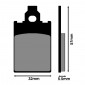 PLAQUETTE DE FREIN POLINI POUR ATALA 50 CAROSELLO / GILERA 50 EAGLET / MALAGUTI 50 F15 / MBK 50 X-LIMIT / YAMAHA 50 DT R (L 32mm - H 57mm - P 5.5mm) (174.0012) (ORIGINAL) 8054705043017
