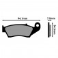 PLAQUETTE DE FREIN POLINI POUR FANTIC 50 CABALLERO MINARELLI AM6 (L 94.1mm - H 34.3mm - P 7.5mm) (174.0050) (ORIGINAL) 8054705115110