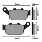 PLAQUETTE DE FREIN POLINI POUR HONDA 250 FORESIGHT, 125-150 PANTHEON / PEUGEOT 250 SV / ZONTES 125 G1 2020> (L 86mm - H 40mm - P 10.5mm) (174.0073) (ORIGINAL) 8054705043390