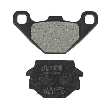 PLAQUETTE DE FREIN POLINI POUR PEUGEOT DJANGO 125 ALLURE-EVASION-SPORT 2014> / KYMCO 125 AGILITY 2008>2012 (L 85mm - 55.8mm - H 42.6mm - 37mm - P 7.5mm - 9.7mm) (174.0095) (ORIGINAL) 8054705043512