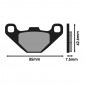 PLAQUETTE DE FREIN POLINI POUR PEUGEOT DJANGO 125 ALLURE-EVASION-SPORT 2014> / KYMCO 125 AGILITY 2008>2012 (L 85mm - 55.8mm - H 42.6mm - 37mm - P 7.5mm - 9.7mm) (174.0095) (ORIGINAL) 8054705043512