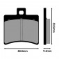 BRAKE PADS -POLINI FOR PEUGEOT 125 CITYSTAR R / DERBI 125-250 RAMBLA / BENELLI 250 VELVET / APRILIA 50 SCARABEO DITECH (L 50.8mm - H 53.5mm - thk9.3mm) (174.2020) (SINTERED) 8054705043758