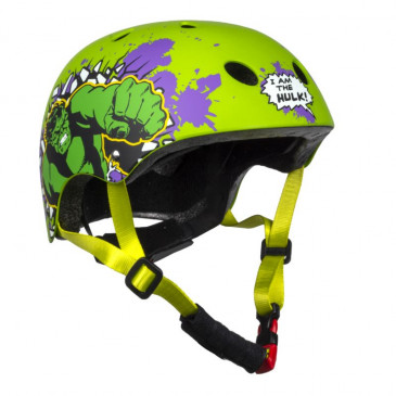 CHILD BIKE HELMET- DISNEY V3 HULK GREEN - RATCHET SETTING -EURO 54-58 (ON CARD)