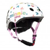 CHILD BIKE HELMET- DISNEY V3 MINNIE WHITE - RATCHET SETTING -EURO 54-58 (ON CARD)