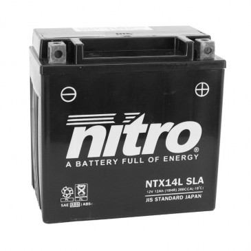 BATTERY 12V 12 Ah NTX14L NITRO SLA MAINTENANCE FREE "READY TO USE" (Lg150x wd87xH145mm) 5414837169222