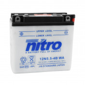 BATTERY 12V 5,5 Ah 12N5.5-4B NITRO WITH MAINTENANCE (Lg138X wd61xH131mm)