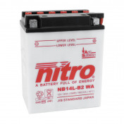 BATTERIE 12V 14 Ah NB14L-B2 NITRO CONVENTIONNELLE AVEC ENTRETIEN (Lg136xL91xH168mm)