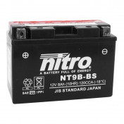 BATTERIE 12V 8 Ah NT9B-BS NITRO MF SANS ENTRETIEN PACK ACIDE (Lg150xL70xH105mm)