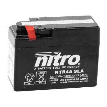BATTERY 12V 4 Ah NTR4A NITRO SLA MAINTENANCE FREE "READY TO USE" (Long 112mm x Wd 49mm x Hg 86mm) 5414837169086