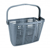FRONT BASKET- PLASTIC - GREY FOR EBIKE - WITH HANDLE - Wd 90mm - ON CLIPS (WITH ADAPTER Ø 22/26/32) - MAX LOAD 5 KGS 8020092011021