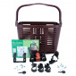 PANIER AVANT PLASTIQUE PRUNE AVEC ANSE FIXATION LARGEUR 60mm SYSTEME CLIPS (AVEC ADAPTATEUR 22/26/32) - POIDS MAX 5 KGS 8020092012196