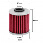 OIL FILTER FOR MOTORBIKE HIFLOFILTRO FOR KAWASAKI 250 KX 2004>2015/SUZULI 250-450 RM 2004>2015/BETA 250-300 EVO 2009>2016 (38x44mm) (HF207) 824225111019