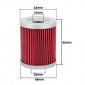 FILTRE A HUILE MAXISCOOTER ADAPTABLE SYM 400 MAXSYM, MASH SEVENTY FIVE EURO 4/5 (44x55mm) -HIFLOFILTRO HF132- 824225110104