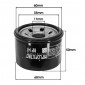 OIL FILTER FOR MAXISCOOTER HIFLOFILTRO FOR YAMAHA 530 TMAX 2012>2016 / KYMCO 500 XCITING 2009>, 700 MYROAD 2011> (68x50mm) (HF147) 824225110234