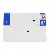 BANDE PLAQUE MOTO 210x145 POUR PVC AVEC RAISON SOCIALE DEP. 67/EURO LOGO BRETZEL (VENDU A L'UNITE) 3700948293492