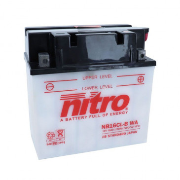 BATTERIE 12V 19 Ah NB16CL-B NITRO CONVENTIONNELLE AVEC ENTRETIEN (Lg175xL100xH175mm)