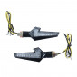 TURN SIGNAL FOR MOTORBIKE- AVOC SAKAI 12 LEDS ABS BODY - TRANSPARENT/BLACK (Long 110mm / H 35mm (Wd 90mm) (EEC APPROVED) (Pair)