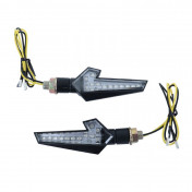 CLIGNOTANT MOTO AVOC SAKAI 12 LEDS BASE ABS TRANSPARENT/NOIR (L 110mm / H 35mm / L 90mm) (HOMOLOGUE ECE) (PAIRE) 3700948209875