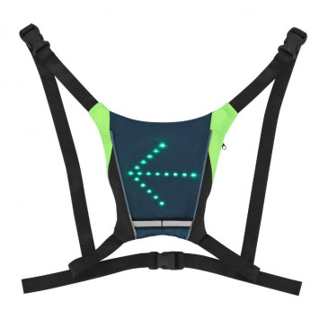 LEDS CYCLING HARNESS (48 LEDS) - WIRELESS REMOTE CONTROL ON HANDLEBAR - WITH TURN SIGNAL (H20xL20cm) RECHARGEABLE USB 3700256070075