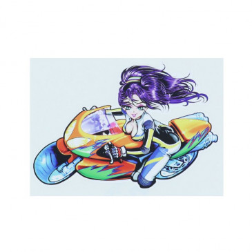 STICKER MERYT GIRL ON SPORTY BIKE (11,4x7,9cm)